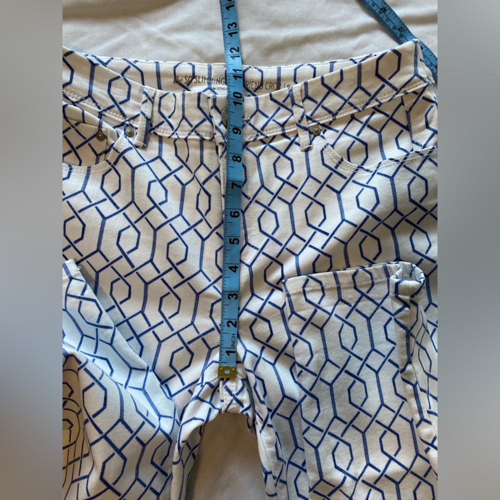 Chico’s Slimming Trellis Tile Girlfriend crop size 0 - Picture 8 of 12